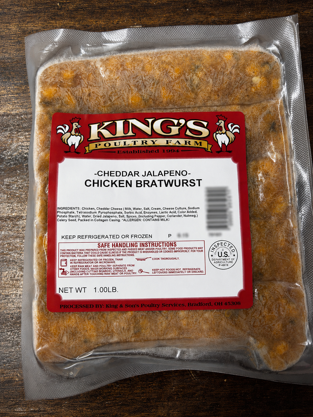 Jalapeno Cheddar Chicken Brats