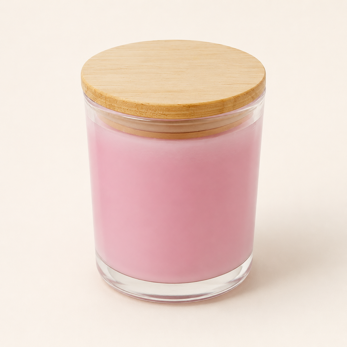 Tallow Candle - Pink Wood Lid